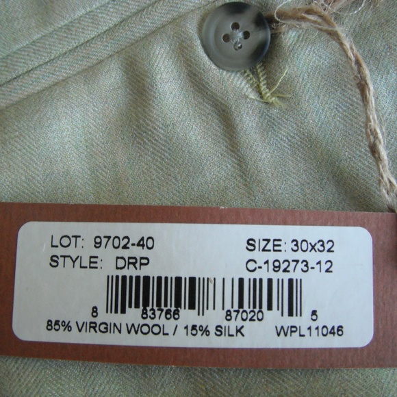 Barry Bricken 85% Virgin Wool 15% Silk  Sz 30*32 - Picture 6 of 8